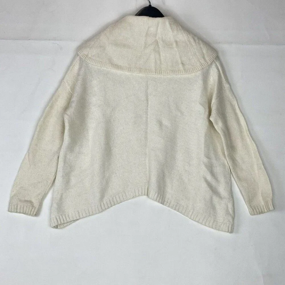 Express Women Cowl Neck Ivory Sweater XSmall azimetrical Long Sleeves